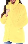 TOPONSKY Faux Fur Coats Sequin Winter Furry Women Fuzzy Outfits Wedding Jackets Yellow M