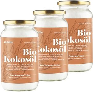 Aceite de Coco Orgánico de MonteNativo - 3000ml (3 litro) – Grasa Orgánica de Coco, Aceite Orgánico de Coco, Nativo, Primera Prensión en Frío– Para Cocinar - Para la Piel y El Pelo