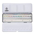 Schmincke - HORADAM AQUARELL Color Box with 12 Finest Watercolors, 74412097, Metal Box, Painting Set, 12 x 1/2 Pans, Space for 12 Additional 1/2 Pans