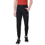 Van Heusen Athleisure Men Regular Fit Joggers - Cotton Rich - Smart Tech, Easy Stain Release, Anti Stat, Ultra Soft, Moisture Wicking_50044_Black_L