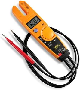 T5-600 Electrical Tester Replacement for Fluke Meter, 600V Electrical Meter for AC Voltage, Current & Continuity Testing, Open Slot Amp Meter with Thin Probes, Auto Range Multimeter for Electricians