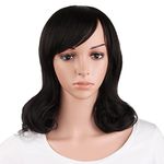 MapofBeauty 16 Inch/40 cm Daily Use Fashion Medium Curly Wig (Black)