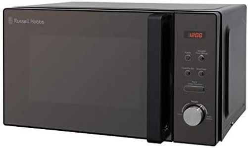 Russell Hobbs RHM2076B 20 Litre 800 W Black Digital Solo Microwave with 5 Power Levels, Automatic Defrost, 8 Auto Cook Menus, Clock and Timer, Easy Clean