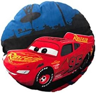 Disney, Cuscino Tondo Cars, in poliestere, morbido, perfetto per la cameretta dei tuoi bambini, Prodotto ufficiale Disney