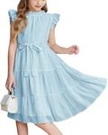 Arshiner Junior Dresses for Teen Girls Summer Party Wedding Casual Flowy DressLight Blue Size 14-16