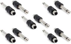 Hosa GPR-101 PAK10 RCA to 1/4" TS Adaptors, Pack of 10