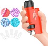 QUNSE Pocket Mini Small Microscope, 60x-120x Handheld Microscope LED Lighted Zoom with 5pcs Microscope Slides