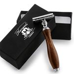 Men's Shaving Razor Made In Pure Rose Wood Handle. 3 Different Type Of Razor To Choose (No Blades Included) Perfect Razors That Suits All Skin Type. For Him (De Safety Razor)
