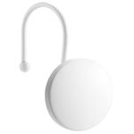 Decorative Shower Curtain Hooks, Simple Modern Style Round Flat-Back Button Design for Bathroom Decor, Matte White