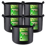 VIVOSUN 5-Pack 20 Gallons Grow Bags Heavy Duty Thickened Nonwoven Fabric Pots with Handles