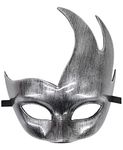 Coolwife Men's Masquerade Mask Vintage Venetian Checkered Musical Party Mardi Gras Masks (T Antique Silver)