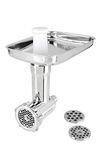 grossag 1354 KFW 500 Stainless Steel Meat Grinder Attachment for KitchenAid (R) Size 5 Includes 3 Perforated Discs Kitchen Aid, stainlesssteel