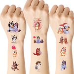 AOOWU Temporary Tattoo for Kids, 8 Sheets Kids Tattoos Sticker, Waterproof Fake Tattoo Set, Childrens Cartoon Stickers Stick on Tattoo for Boys Girls Birthday Party Bag Filler