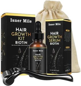 Biotin Boost Hair Growth Serum 30ml with Roller & Storage Bag - Enhanced with Rosemary Oil for Hair Strengthening - Ideal Hair Oil for Growth and Shine