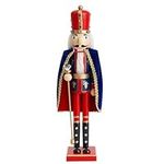 THE TWIDDLERS - 3 FT/ 90cm Large Wooden Nutcracker Soldier Majestic King, Nutcracker Christmas Decorations Indoor, Handmade Christmas Nutcracker Figurine, Casse Noisette de Noel Géant, Christmas Decor