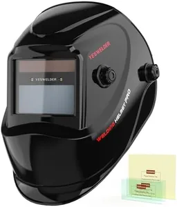 YESWELDER True Color Solar Powered Auto Darkening Welding Helmet, Wide Shade 3.5/9-13 for TIG MIG ARC Grind Welding Hood Helmet