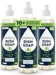 Puracy Dish Soap - Skin-Friendly, Sulfate Free Green Tea & Lime Dish Soap Liquid - Natural Dish Detergent - 99.96% Plant-Based for Safe & Effective Dishwashing, 16oz (3-pack)