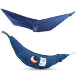 Ticket to the Moon Fair Trade & Handmade Compact- Lightweight-Hammock ROYAL BLUE for Travelling, Camping and Everyday Use, 3.2 * 1.55m, only 480g, Parachute Silk Nylon, Set-Up < 1 min.