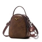 INOVERA (LABEL) Women's Cross-Body Shoulder Sling Bag Mobile Purse Handbag With Adjustable Strap (Coffee)