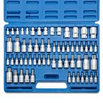 NEIKO 10083A Master Torx Bit Socket and External Torx Socket Set, S2 and CRV Steel, Supreme Torque Output Complete Kit, 60 Pieces