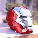 ZQKJGCWL 1/1 iro𝐧 Ma𝐧 Electric Helmet,MK5 Live-Action English Voice Control Luminous Prop Mask Wearable Helmets Premium Collectibles,One Size