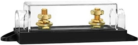 Chanzon 0/2/4 Gauge AWG in-Line ANL Bolt Fuse Block Holder Gold Plated for 300A ANL Fuse