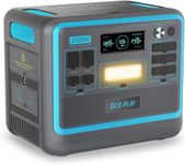 Eco Play Power Station with 2 * 200W Folable Solar Panel Included, 2400W Solar Generator with 2048Wh LiFePO4 Battery, Portable Power Station for Camping/RV/Emergency