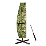 Wrakus Patio Umbrella Cover Outdoor Waterproof, Simply Shade Outside Offset Cantilever Hampton Bay Large Market Parasol Cover with Zipper Rod 420D Oxford for 12 13 14ft Windproof Snowproof Green Tree