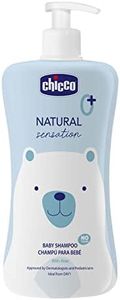 Chicco Champú Natural Sensation 500 ml, Cosmética Bebés y Recién Nacidos 0+ Meses, Ingredientes Naturales, Limpia Pelo y Cabello del Bebé, Envase Sostenible, 500 ml