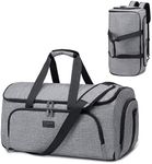 Travel Suit Carrier Bag, Convertible Travel Garment Bag, Carry on Garment Duffel Bag for Men Women - 4 in 1 Hanging Suit Business Travel Bag with Double Back Strap and Detachable Shoulder-Grey