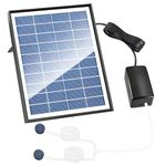 SGZIOO 10V 6W Solar Pond Pump, Solar Pond Aerator with Air Pump, Hoses and 2 Airing Stones, D'Solar Air Pump for Outdoor Fish Ponds, Tank Aquarium, Fish Tank, Hydroponics, Garden Water Features