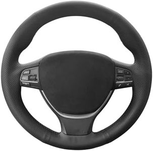 MEWANT Hand Sewn Car Steering Wheel Wrap Cover for BMW 5 Series F10 F11 (Touring) F07 (GT) 6 SeriesF12 F13 F06 7 Series F01 F02 / 5 Series Steering Wheel Accessories