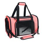 NextFri Soft Sided Carrier for Cats Dogs,TSA Airline Approved Collapsible Travel Pet Carrier (Watermelon Red, Medium)