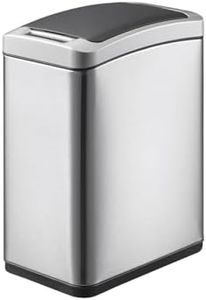 EKO EK9229MT-8L Automatic Open and Close Trash Can Allure Sensitive Silver 2.8 gal (8 L) with Lid, Inner Box Included