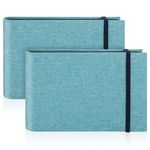 2 Pack Small Photo Albums, 6x4 Slip In Photo Albums 200 Photos Mini Flip Photo Book Album Portable Linen Cover Memory Book with Linen Cover for Baby Wedding Holiday Family Birthday Travel(Blue)