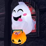 Joiedomi 4.5 ft Tall Halloween Inflatable Outdoor Decorations, Blow Up Halloween Yard Decorations Inflatable Ghost Halloween Decor, Blow Up Ghost with Candy Basket for Halloween Window Decoration