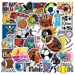 LYunMu 50 Pcs Mixed Ball Stickers for Kids Teens Adults Boys Girls Gift,Stickers Pack for Laptop,Skateboard,Luggage,Car,Bike, Cup,Computer,Water Bottle Decor,Sports Vinyl Waterproof Sticker Decals