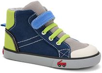 See Kai Run, Dane High Top Sneakers for Kids, Blue/Multi, 4 Toddler