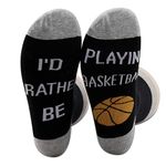 PXTIDY Basketball Socks I’d Rather Be Playing Basketball Crew Socks for Girls Boys Men Women Basketball Player Gift Basketball Fan Lover Gift (I’d Rather Be Playing Basketball)