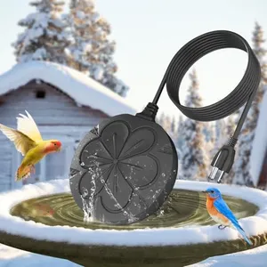 kapwall 110W Bird Bath Heater for Outdoors in Winter–Cast Aluminum Submersible Pond Deicer,Thermostatic Chicken Water Heater,Power Cord 4.92 Ft/1.5M(Black)