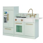 Teamson Kids Childrens Little Chef Charlotte Wooden Play Kitchen Mint TD-12302M
