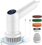 KEUASX Electric Spin Scrubber Cordless Tub & Tile Scrubber, Shower Scrubber for Cleaning with 5 Replaceable Heads, Scrub Brush Cleaner for Bathroom Floor Window Kitchen Sink, Handheld Power Scrubber