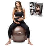 BABYGO® Birthing Ball For Pregnancy Maternity Labour & Yoga + Our 100 Page Pregnancy Book, Exercise, Birth & Recovery Plan, Anti-Burst Eco Friendly Material (Mocha, 65cm - Standard)