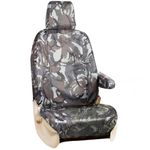 rhinos autostyling TAILORED FOR Ford Transit Custom Heavy Duty Van Replacement Driver Seat Cover Protector - 2013 2014 2015 2016 2017 2018 2019 2020 2021 2022 (Grey Camouflage)