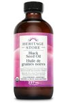 Heritage Store Organic Black Seed Oil, Cold Pressed, Pure Virgin | 237mL 47-Servings