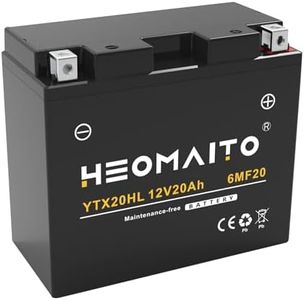 HEOMAITO Lead-Acid Battery 6MF20L 12V 20Ah, 430 CCA, YTX20HL, Maintenance-Free Power, for AGM Motorcycle Battery, Motorcycles 450–1000 CC, ATVs 400–1000 CC
