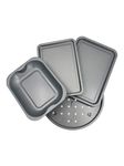 Chabrias Ltd Premium Non-Stick Bakeware Starter Set - 4-Piece Collection Made in England - Includes Baking Trays, Roasting Tin, and Pizza Pan - PFOA/BPA Free, Superior Coating for Effortless Cooking