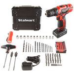 Stalwart 75-PT1004 20V Lithium Ion 62 Pc Cordless Drill & Accessory Kit,