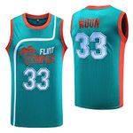 Flint Tropics Jackie Moon #33 Coffee Black #7 Semi Pro 90s Hip Hop Clothes for Party Men Basketball Jersey Green White, 33 Green, Large