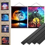 Diamond Painting Frames 30x40 -Magnetic Poster Hanger Frame Wooden for Paintings Canvas Photo Paper Portraits Picture Artwork Maps Wall Art Posters and Prints – Wall Hanging Kit 2 Packs Black